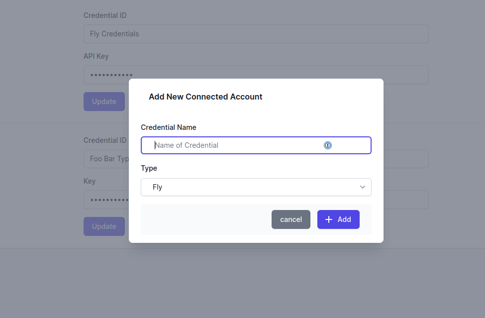 New Connected Account Modal